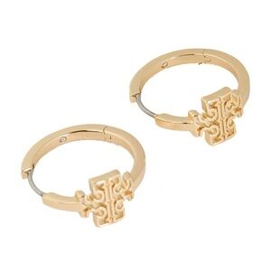 Tory Burch GOLD BRITTEN HOOP EARRINGS